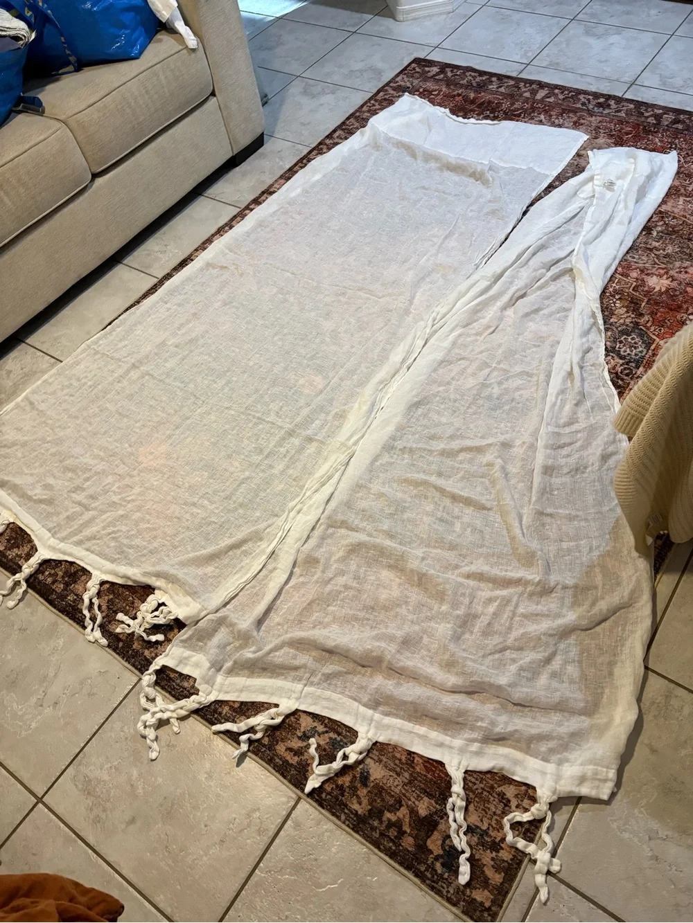 (2) Pottery Barn Soft Light Cream Linen Curtain Panel